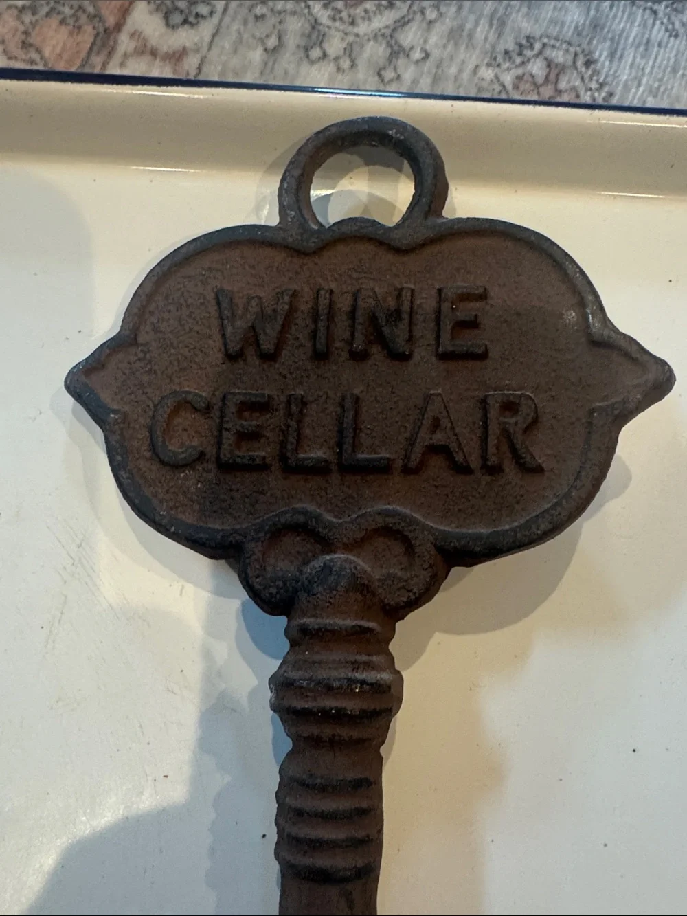 Key Wine Cellar Iron Decorative Wall Key - Rustic Brown Home Wall Decor